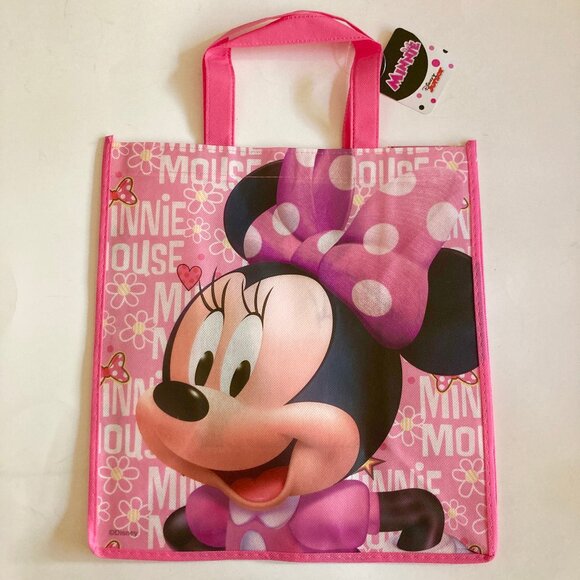 Disney Minnie Mouse Shopper Tote Bag Grocery Beach Shopping Bow Dots Pink - Picture 3 of 9